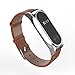 GUYO miband 2 Strap Leather Replacement Strap Wristband Accessories for Xiaomi Mi Band 2 Genuine Leather Replacement Smart WatchBand with Magnetic Suction Shell(Original Fashion Design) Leather Brown