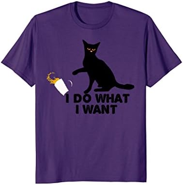 Mens I Do What I Want Funny Cat T-Shirt Large Purple