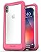 Encased iPhone Xs Max Case Pink - Full Body Clear Case with Tempered Glass Screen Protector for Apple iPhone XsMax