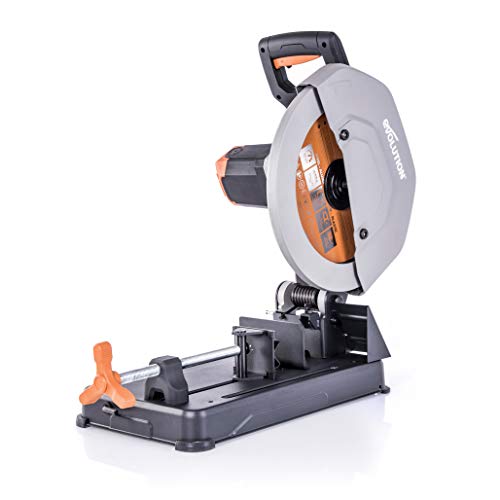 Evolution R355CPS Cut-off Saw Compound Mitre Saw 2200 W | Includes Ø 355 mm HM Saw Blade Multi-Material Cutting Wood, Aluminium, Steel, Plastic | Cutt