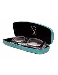 La original e impresionante caja de gafas de concha dura, para mujer, de Spunky Soul   Recubierto por un suave brillo   Paño de limpieza de bonificación