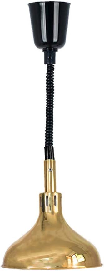 JHMIH Commercial Adjustable Hanging Chandelier, Electric Heat Lamp Food Warmer Light Stainless Steel Resturant Kitchen Buffet Warmer, Gold