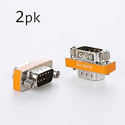 DB9 Null Modem Adapter Male to Male 2 Pack