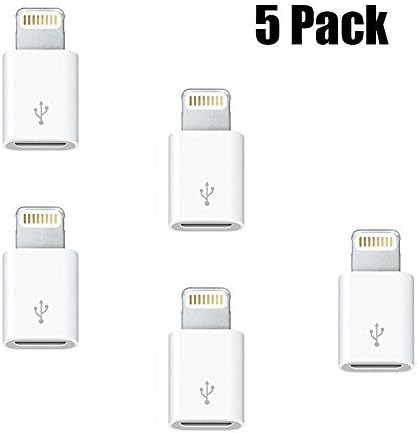 Micro USB to 8 Pin Lightning Converters Android Micro USB Transfer to Apple IOS Lightning Port 5 Pack