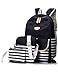 Leaper 3-in-1 Thickened Canvas Backpack Shoulder Bag Pencil Case Black