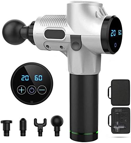 blessvt Handheld Eletronic Massage Gun Four Different Massage Heads Relaxes Muscles and Relieves Pain