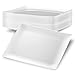 DECORAT WHITE PLASTIC PLATES / DINNER PLATES | 11.75 Inch Party Plates - 20 Pack | Rectangle Disposable Plates | Elegant & Fancy Heavy Duty Party Supplies Plates for all Holidays & Occasions