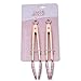 COOK WITH COLOR Tongs for Cooking Stainless Steel and Silicone Set of Two 6” Rose Gold Mini Nonstick Kitchen Tongs with Silicone Tips Small Tongs Appetizer Tongs Sugar Tongs Salad Tongs (Pink)