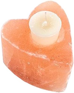Himalayan Salt Heart Candle Holder Natural Air Purifying Hand Carved Salt Lamp 2-3".