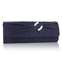 Damara Feminie Women Satin Handbag Evening bags (Navy blue)