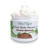 Fair Trade Shea Body Mousse (HONEY ALMOND) All Natural Body Cream | Age Defying | Made with Organic Ingredients | Highest Quality Shea Butter | Super Fruits | Cocoa Butter | Apricot Kernal Oil