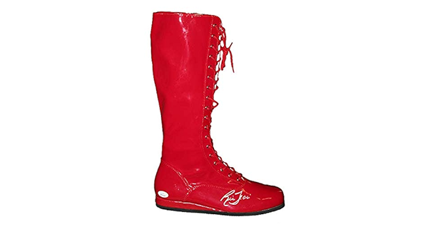red wrestling boots
