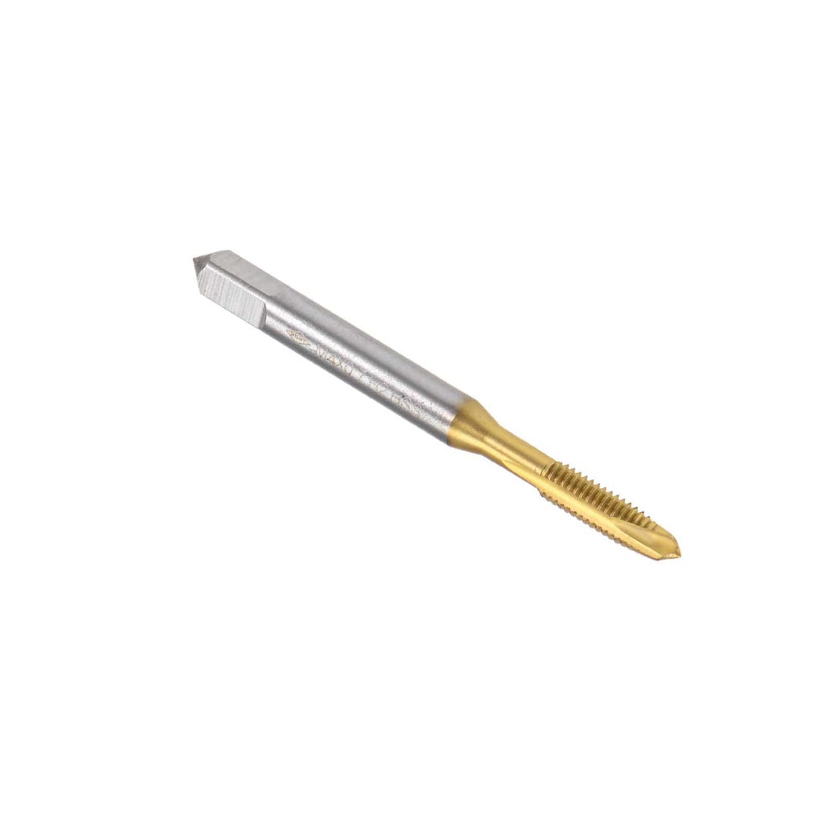 MACHSWON Spiral Point Plug Threading Tap M4 x 0.7mm, for Drilling and Tapping, H2 3 Flutes HSS, Titanium Coated, Round Shank with Square End Metric Screw Taps Tapping Bit, 1pcs