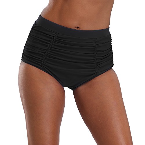 Sociala Women's Retro High Waisted Bikini Bottom Ruched Swim Short Swimsuit Sociala Women's Retro High Waisted Bikini Bottom Ruched Swim Short Swimsuit
