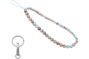 C&L Accessories Beaded Phone Charm Cell Phone Lanyard Wrist Strap Handmade Natural Gemstone