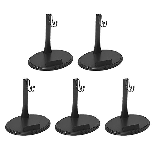 5 Pcs 12 inch Dolls Stand Holder Plastic Action Figure Stand 1/6 Scape U Shape Action Figures Base Display Stand for Sideshow Figures Black - Thumbnail 7