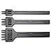 Icobbler 2019 New Profession Leather Hole Punch Tools Cutting Stitch for Wallet Belt, Round Punch DIY Die Chisel Leathercraft Sewing Kit 2/4/6 Tooth 3Pcs Set (4mm Hole Spacing, 1mm Diameter, Black)