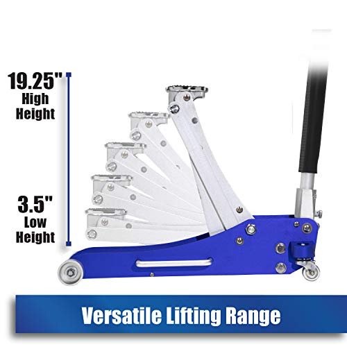 Arcan 2Ton Quick Rise Aluminum Floor Jack with Dual Pump Pistons