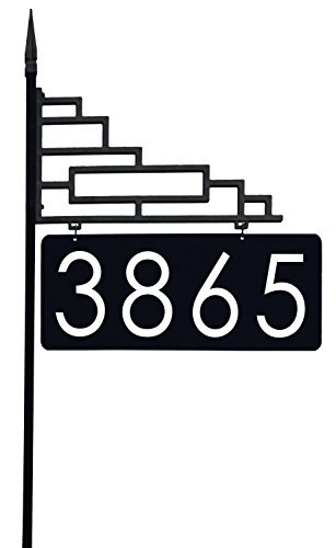 Extra Large Contemporary Reflective 911 Yard Address Sign - 6" Numbers on Both Sides