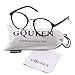 GQUEEN Fashion Fake Glasses Non Prescription Glasses Matte Black, Retro Round Oval Frame Metal Bridge UV400,201565