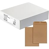 Quality Park Envelopes, 9 x 12 Inch Catalog Envelopes, Gummed Flap, 24 lb Natural Kraft, 100 Count - Ideal for Mailing and St