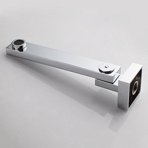 JiaYouJia Wall Mount 180-Degree Swiveling Solid Brass Tub Filler Spout Chrome