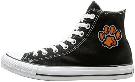 ITHOMS Unisex Sport Shoes Tiger Paw Canvas Sneaker 35 Black