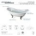 Kingston Brass Aqua Eden VCT7D7231NC8 Cast Iron Double Slipper Clawfoot Bathtub with Brushed Nickel Feet and 7-Inch Centers Faucet-Drillings, 72-Inch, White