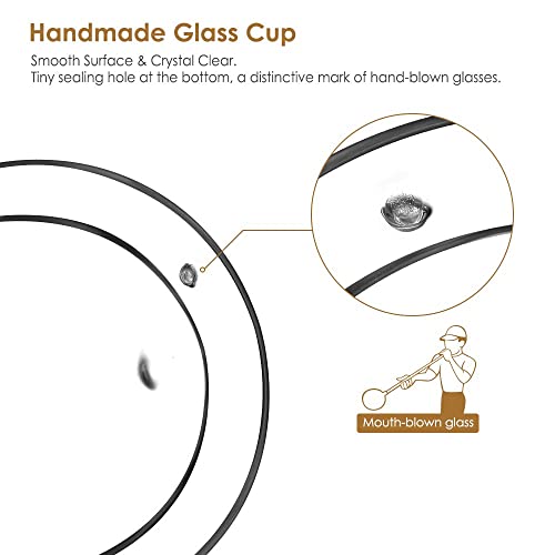 glastal 350ml*4 Glass Coffee Cups, Double Wall Transparent Glasses, Borosilicate Glass Cups for Coffee Milk Tea Latte Macchiato and More