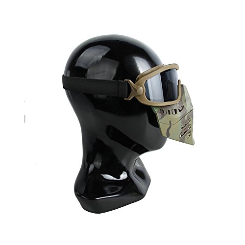 TMC Face Mask ANSI Z87.1 Impact Rated Goggle with Removable Mask for Airsoft Paintball Milsim - Multicam