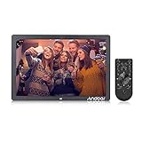 Andoer 17 Inch LED Digital Picture Photo Frame 1080P High-Resolution Digital Photo Album Advertising Machine Scroll Subtitle Electronic Clock Calendar MP3 MP4 Functions with Remote Control