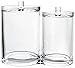 Estilo Large Capacity 2 Compartment Premium Quality Acrylic Cotton Ball and Swab Holder