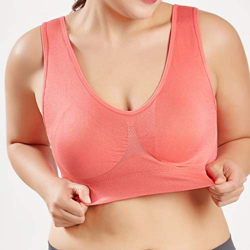image for Emimarol Womens Plus Size Racerback Sports Bras Padded Seamless High I