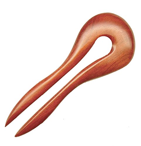 Baerreis Hair Fork, Handmade, Simple Round Style,Cardinal Wood, Usa (35 Fp) (45In)