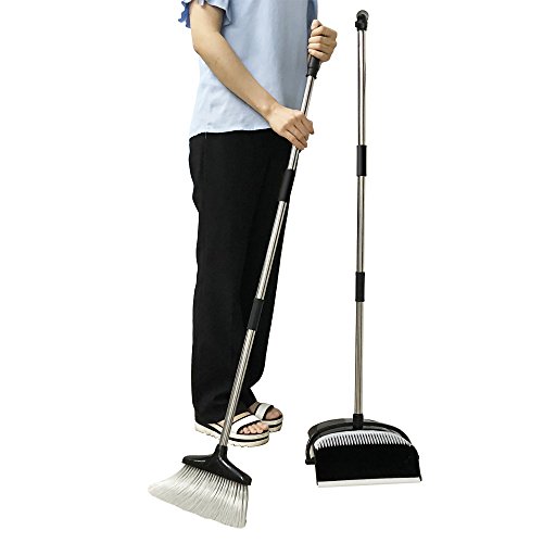image for URARA Broom and Dustpan Dust Pan and Broom Combo Set/Long Handle Stand