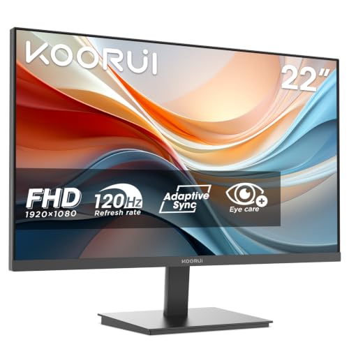 KOORUI Monitor 22 Zoll, FHD 120Hz Eye Care Bildschirm E2212H