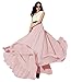 Urban CoCo Women's Summer Chiffon Mopping Floor Length Big Hem Solid Beach Maxi Skirt (XX-Large, Nude Pink)