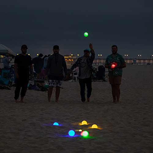 GoSports 100 mm LED Bocce Ball Game Set Includes 8 Light Up Bocce