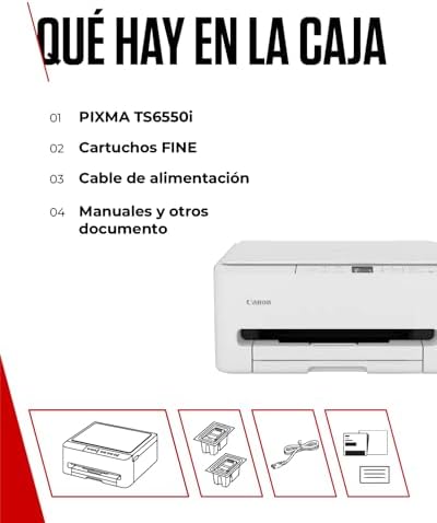PIXMA TS6550I - Impresora Todo en Uno con Conectividad Wi-Fi y Pantalla OLED de 1,42” | Inalámbrica para una Impresión Fácil Desde Tu Smartphone PIXMA Print Plan