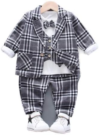 Amazon Co Jp ３点セット 80 90 100 110 長袖 上下セットベビースーツ フォーマル 子供服 ベビーフォーマル 男の子 ンパース 新生児 幼児 結婚式 服 ファッション小物