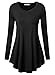 BaiShengGT Womens Long Sleeve Flared Tunic Top Medium Black