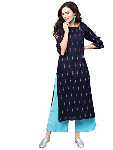Women's Rayon Printed Kurta Palazzo Set