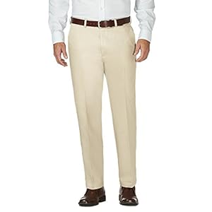 Image of Haggar Mens Work to Weekend Flat Front Khaki, String, 30-29