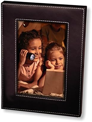 DevynRyan Genuine Leather 4 by 6 Black Photo Frame Includes Double Sided Cleaning Cloth