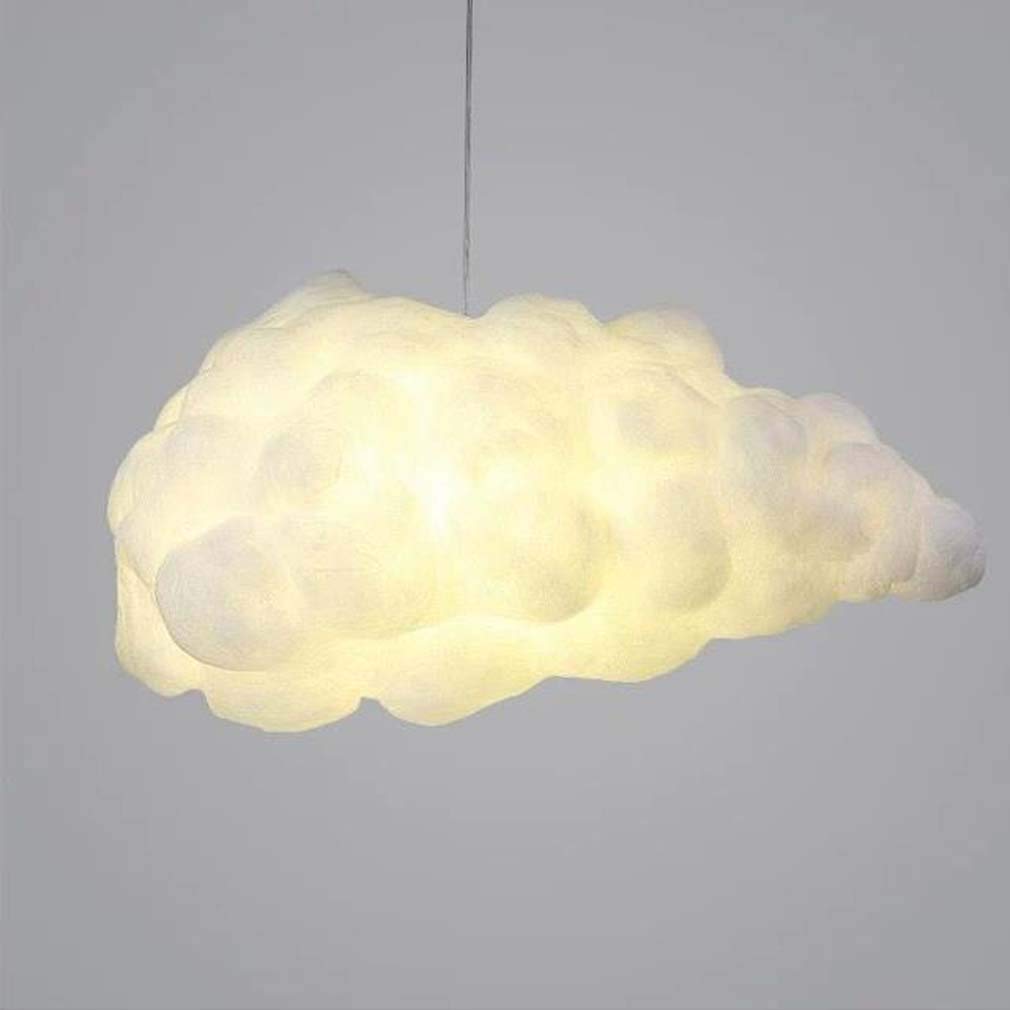 AISHFP Cloud Chandelier Lamp, Creative Cotton Ceiling Pendant Light, Living Room Cloud Hanging Lights (3 Color Temperature),A,50CM