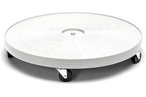 Lettuce Grow 24 inch Plant Dolly with Wheels, White, Indoor or Outdoor, Planter Caddy for Potted Plants, Farmstand and Nook and More, 4" Height 500lb max Capacity