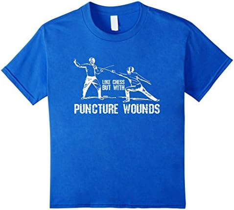 Kids Like Chess But With Puncture Wounds Fencing Gift T-Shirt 12 Royal Blue