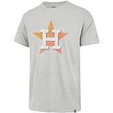 MLB Men's Distressed Imprint Match Team Color Primary Logo Word Mark T-Shirt (Houston Astros Gray, XX-Large)