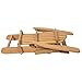 FDW Outdoor Wood Adirondack Chair Foldable w/Pull Out Ottoman Patio Furniture