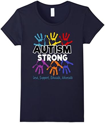 Women's Autism Awareness T shirt For Mom / Dad/ Kid - Autism Strong Medium Navy